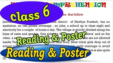 6th Class English Workbook |Reading |Poster | Comprehension Solutions