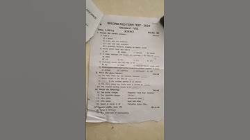 8th standard science 2nd midterm test question paper 2024