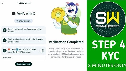 Sunwave KYC 4 x post verification  step by step || Sunwave KYC  #kyc #sunwavekyc