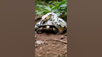 Python vs. Turtle: A Battle of Strength and Defense#ai#GPT#sora#openai#story#animal