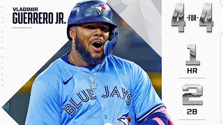 TRIPLE SHY OF THE CYCLE 😳 Vladimir Guerrero Jr. went 4-for-4 in Game 3 of the ALCS 💪