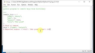 python program to remove some keys from the dictionary