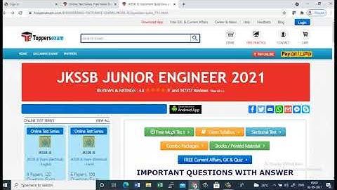JKSSB JE 2021 Free Mock Test Series, eBook, Printed Materials, Important Questions, Update Syllabus