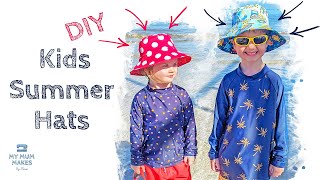 KIDS SUMMER HAT DIY | Two Hat Method Reversible Bucket Hat Tutorial and Free Pattern