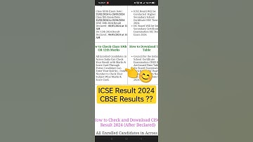CISCE Board Class 10th, 12th Result 2024 |  CBSE Result Kab Ayega 2024 | CBSE Result Date 2024 #cbse