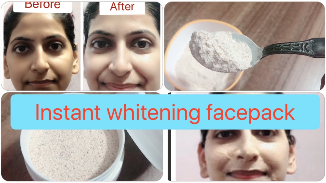 INSTANT SKIN WHITENING FACE PACK HOMEMADE WHITENING BRIGHTING PACK