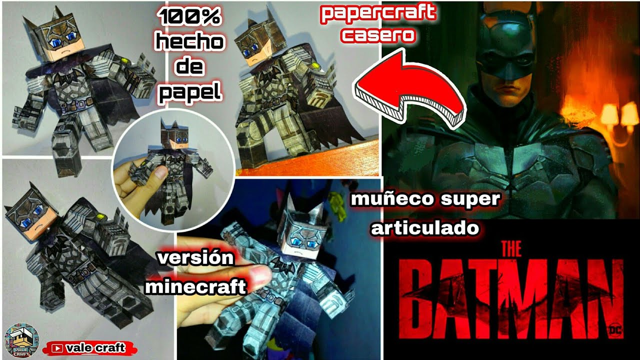 Como hacer a The Batman 2022 versión minecraft Muñeco hecho de papel  movible fácil #papercraft - YouTube