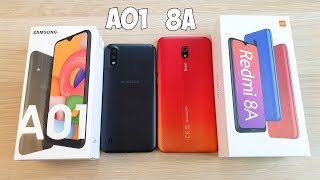 картинка: SAMSUNG GALAXY A01 VS XIAOMI REDMI 8A - ЧТО ВЫБРАТЬ? ПОЛНОЕ СРАВНЕНИЕ!