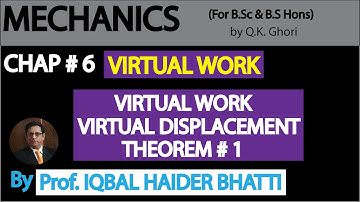Ch# 6 Virtual Work |Virtual Work,Virtual Displacement & Theorem 1  |Mechanics by Q.K. Ghori (Lec 1)