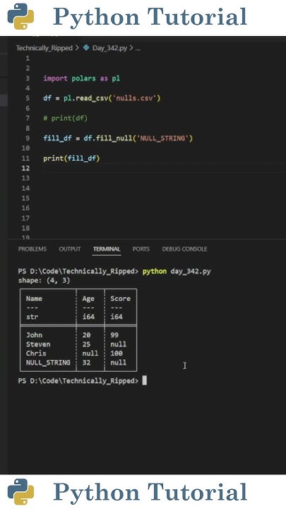 Fill/Drop Null Values In Polar Dataframe | Python Tutorial - YouTube