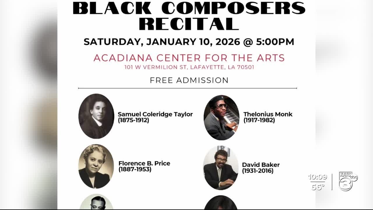 Lafayette recital features works by Black composers Sunday at arts center