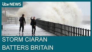 Storm Ciarán: Schools shut, homes evacuated and 9,000 properties without power | ITV News