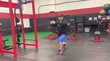 Split Stance Band Pallof  Rotation