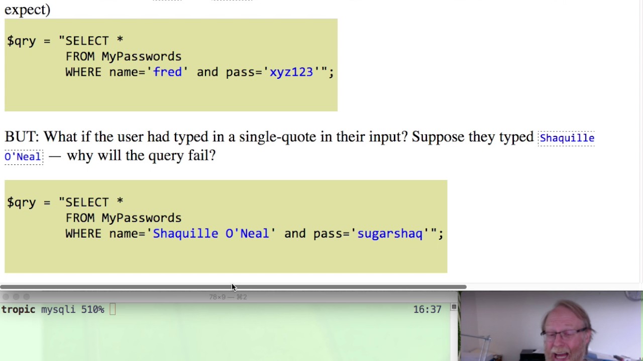 ITEC325 mysqli-sanitizing -- sanitizing DB queries