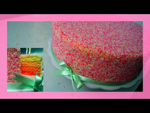 Sprinkel Torte Mit Ombre-Böden - Farbverlauftorte Mit Streuseln - Rezept & Tutorial - Von Kuchenfee