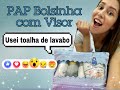 PAP Bolsinha com visor usando toalha de lavabo