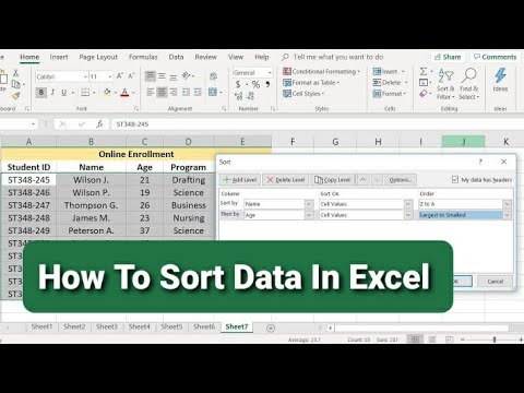ascending number fill exce
