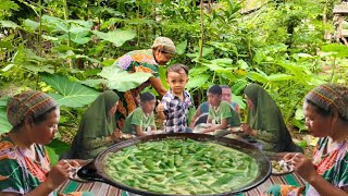 saatnya panen Sayur lompong, kita masak pedas, lauk tahu tempe goreng