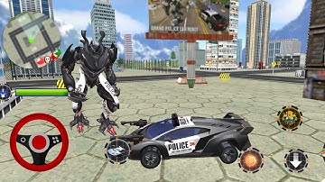 Trò chơi Ô tô cảnh sát Robot Biến hình - Flying Grand Police Car Transform  - android gameplay