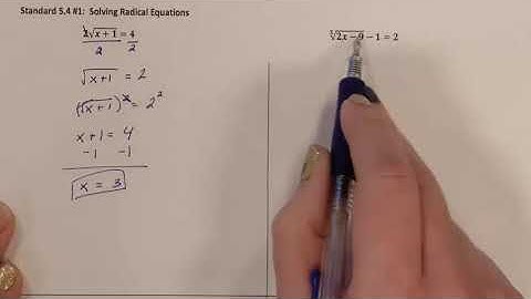 Lesson 5.4 Solving Radical Equations