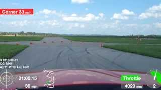 Autocross with Harry's Laptimer Data Overlay 8/11/2013 Run 2 Kansas City Region