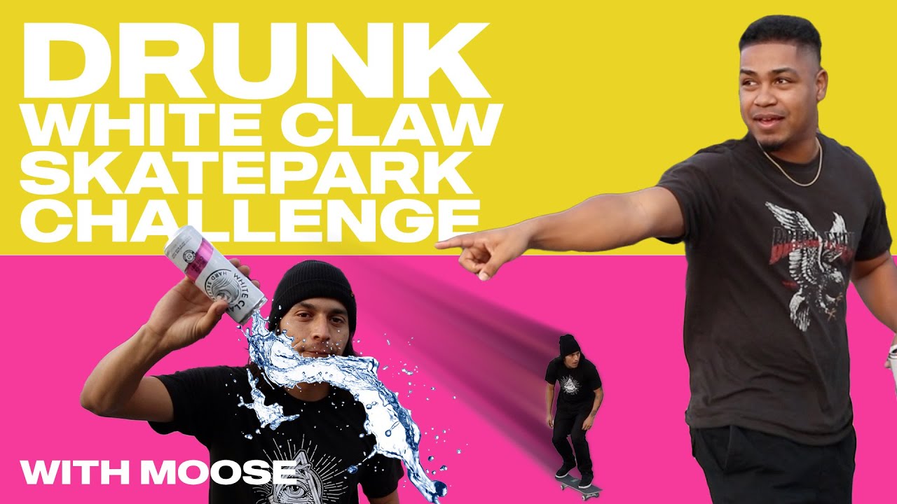 Drunk White Claw Skatepark Challenge With Moose