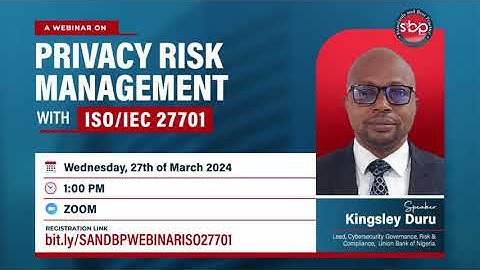 Privacy Risk Management with ISO/IEC 27701 (Webinar)