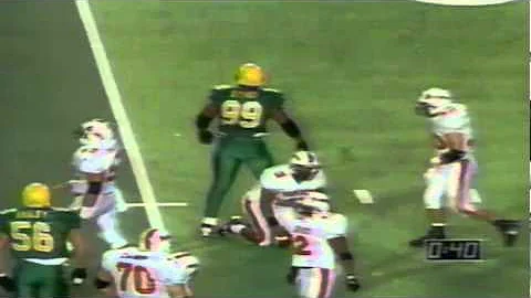 Oregon DT Desmond Byrd sacks OSU QB Rahim Muhammed...