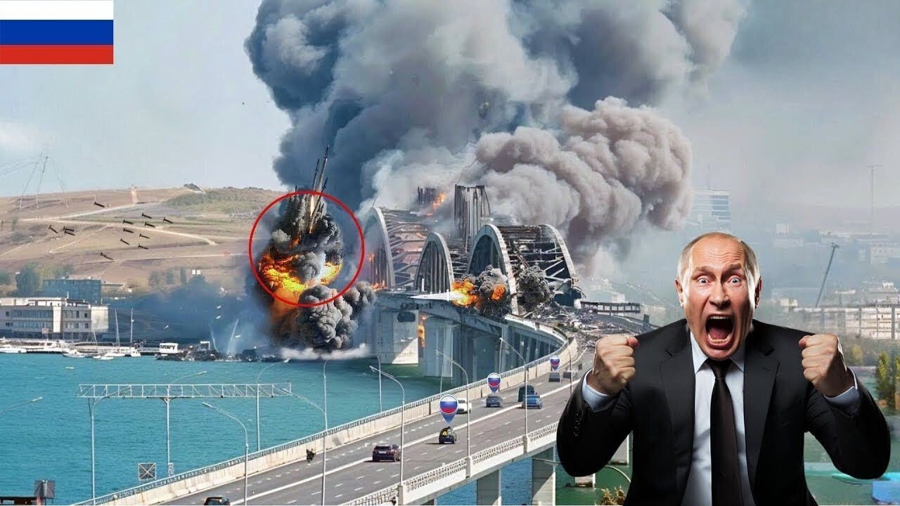1 minute ago! Ukrainian F-16 fighter jets drop 8 tons of bombs on the Crimean Bridge Construction