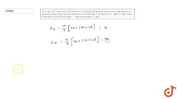 If in an A.P. the sum of `m` terms is equal of `n` and the sum of `n` terms is equal to `m ,` then