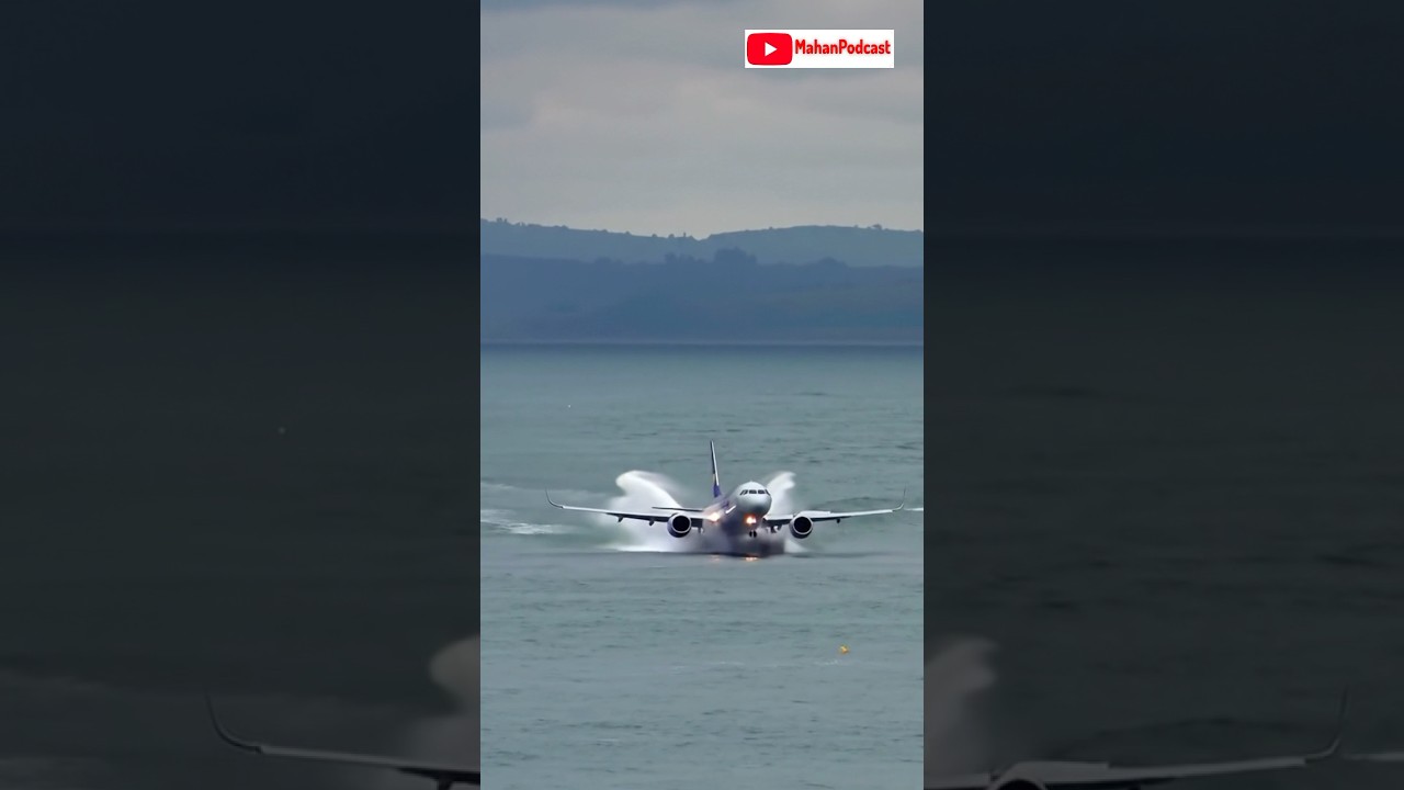 Plane emergency landing on water 😳✈️ 🌊