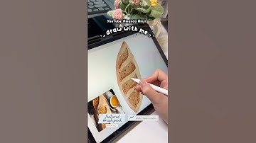 Digital Watercolor Baguette Illustration on iPad | Procreate Drawing Process & Watercolor Brushes