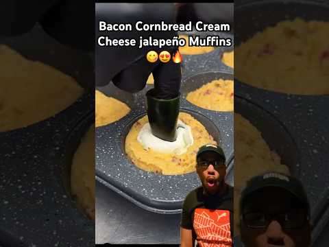 Bacon Cornbread Cream Cheese Jalapeno Muffin😋 #trendingshorts #fyp #relatable #fypシ゚viral #shorts