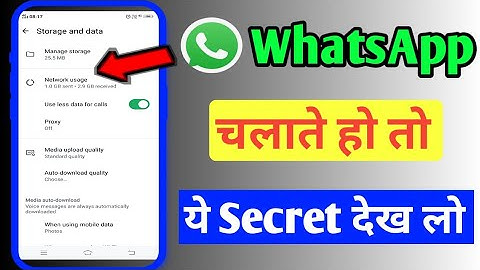 WhatsApp Me Use Kiya Data Kaise Dekhe/Network Usage Option in WhatsApp/Network Usage Option