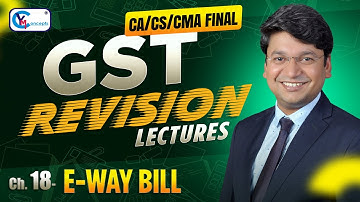 Ch 18 E-Way Bill || Revision Lecture || CA/CS/CMA Final || For Jan. 26, May 26 & Sept. 26 ||