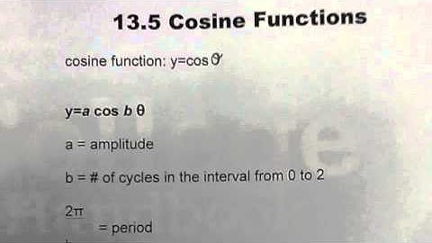 CH 13-5: Cosine Functions
