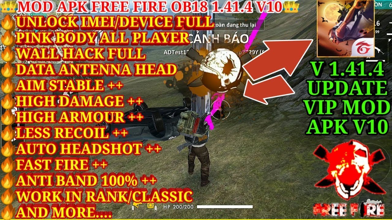 Free Fire Ob18 1 41 4 V10 Mod Apk Wall Hack Full Unlock Imei Full Anti Band Full Damage Armour Youtube