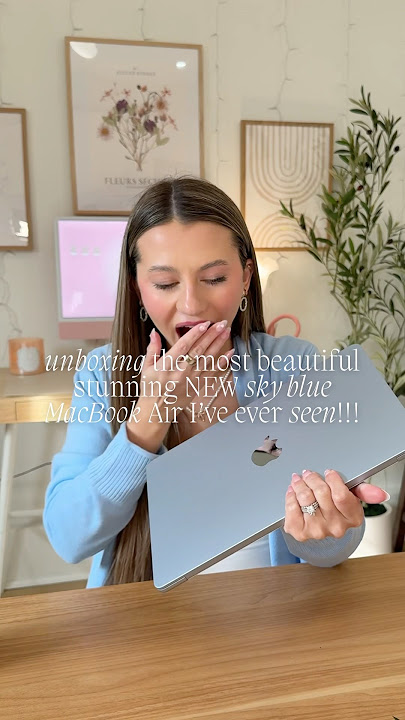 BEAUTIFUL NEW SKY BLUE MACBOOK AIR M4 UNBOXING 🩵☁️ #shorts #unboxing #macbook #apple #review