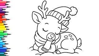 How To Draw Reindeer Christmas Drawing
