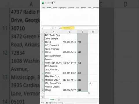 How to Quickly Extract Area and Zip Codes in Excel