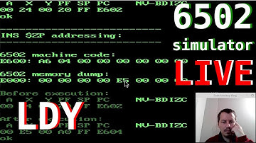 Live coding a bootable 6502 processor simulator in x86 assembly: LDY with all addressing modes