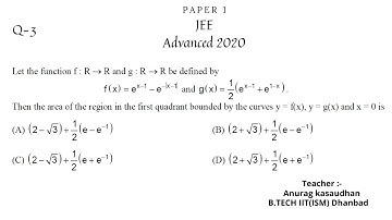 JEE Advanced 2020 Math Paper 1 (Q 3) solution | IIT JEE Maths | #jeeadvanced2020 #projecteducation