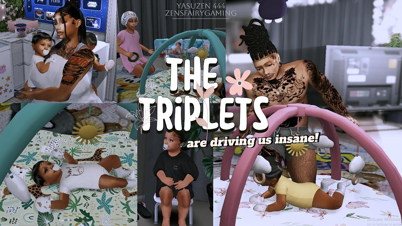 𝑻𝑯𝑬 𝑻𝑹𝑰𝑷𝑳𝑬𝑻𝑺 𝑨𝑹𝑬 𝑫𝑹𝑰𝑽𝑰𝑵𝑮 𝑼𝑺 𝑰𝑵𝑺𝑨𝑵𝑬! 👶🏽👶🏽👶🏽🎀| yasuzen444 | THE SIMS 4 COZY PLAY | with rain🖤