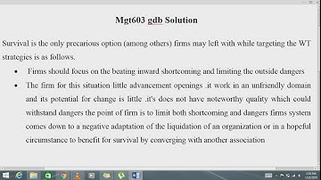 MGT603 (VU) GDB solution 2019