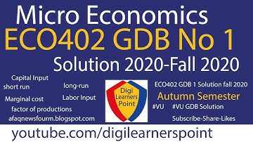 ECO402 GDB No 1 Solution 2020-Fall 2020-VU-Micro Economics