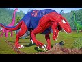 SPIDERMAN THE INDORAPTOR NEW SUPER HERO vs Batman, Hulk, Joker Dinosaur Fight!