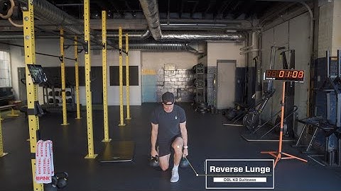 double kettlebell suitcase reverse lunge