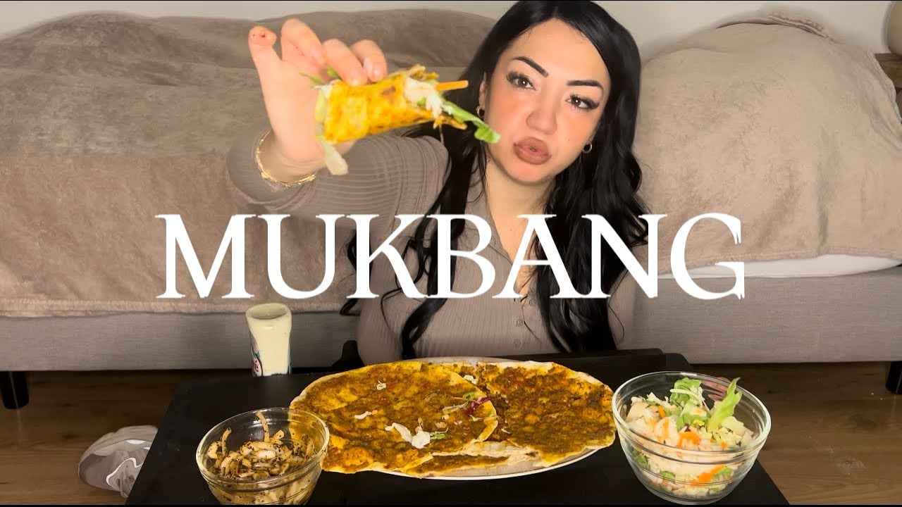 NEFIS LAHMACUN YENI EVIMDE ILK MUKBANG😁! @Fundasiyahkaplan #mukbangtürkçe #lahmacun