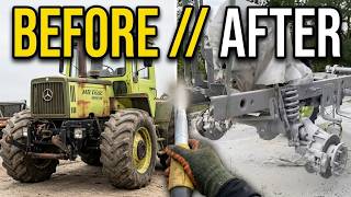 SandBlasting Mini MONSTER TRUCK Chassis UniMog Tractor!