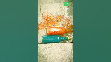 mixing color breaking glass bottles asmr 😜experiment #satisfying #shortviral#amr#asmrsleep